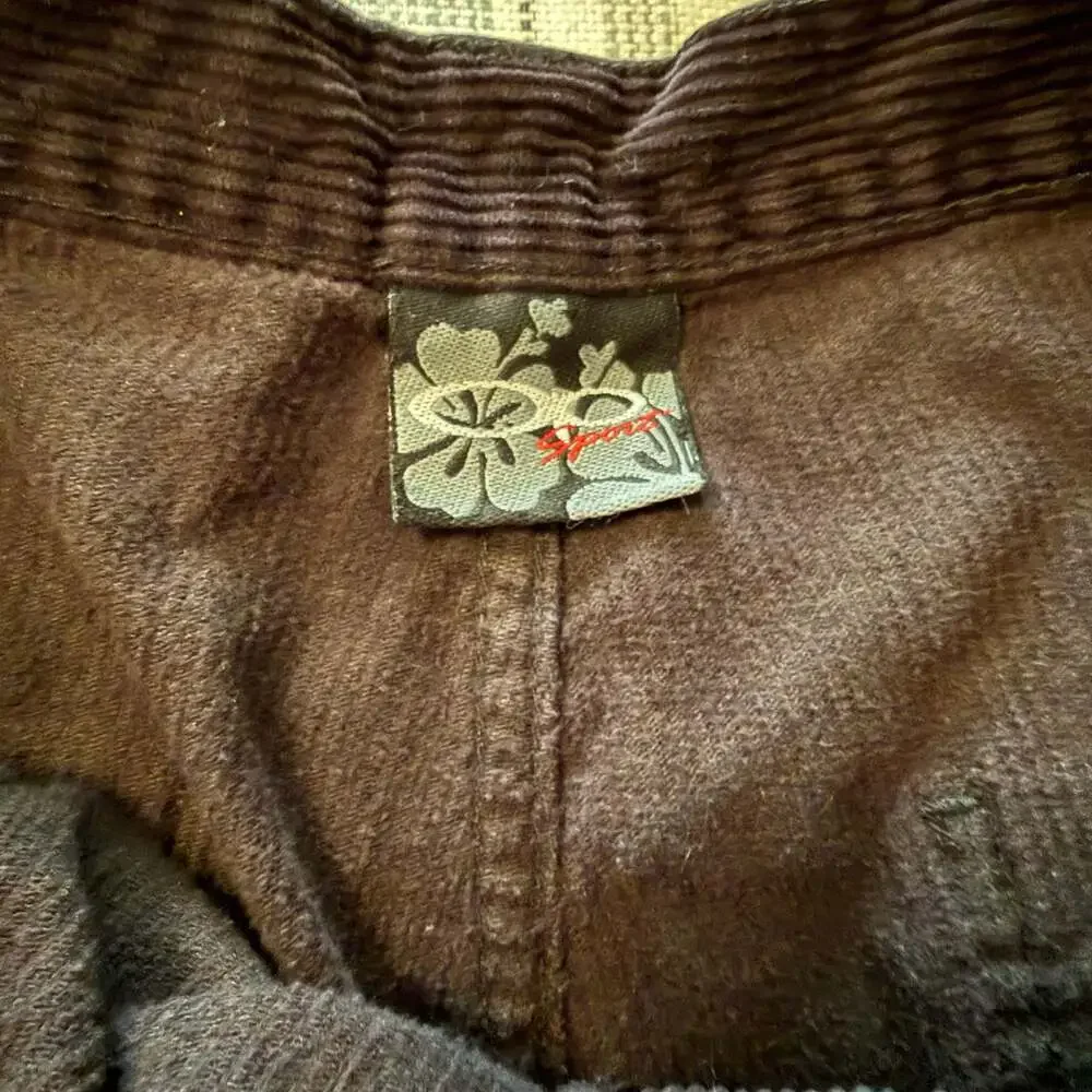 Vintage Ocean Pacific OP Sport Black Corduroy Baggy Surf Shorts Size 38